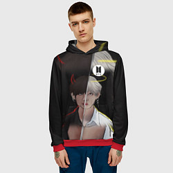 Толстовка-худи мужская BTS Kim Taehyung, цвет: 3D-красный — фото 2