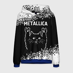 Толстовка-худи мужская Группа Metallica и рок кот, цвет: 3D-синий