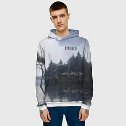 Толстовка-худи мужская STALKER Причал, цвет: 3D-белый — фото 2