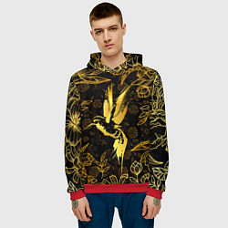 Толстовка-худи мужская Золотая колибри, цвет: 3D-красный — фото 2