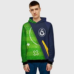 Толстовка-худи мужская Galatasaray football field, цвет: 3D-черный — фото 2
