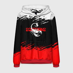 Толстовка-худи мужская Scorpions - краска, цвет: 3D-красный