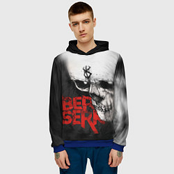 Толстовка-худи мужская Berserk - Череп с клеймом жертвы, цвет: 3D-синий — фото 2