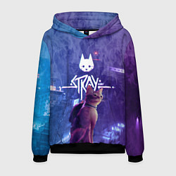 Толстовка-худи мужская Stray - kot - neon, цвет: 3D-черный