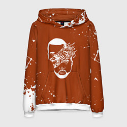 Толстовка-худи мужская Kanye west - краска брызги, цвет: 3D-белый