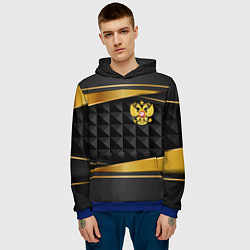 Толстовка-худи мужская Gold & black - Russia, цвет: 3D-синий — фото 2
