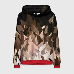 Толстовка-худи мужская Abstract mosaic pattern brown and black, цвет: 3D-красный