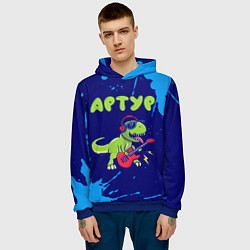 Толстовка-худи мужская Артур рокозавр, цвет: 3D-синий — фото 2