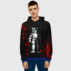 Толстовка-худи мужская Monokuma and Five Nights at Freddys, цвет: 3D-синий — фото 2