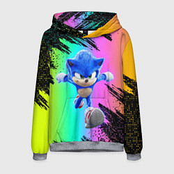 Толстовка-худи мужская Sonic neon, цвет: 3D-меланж
