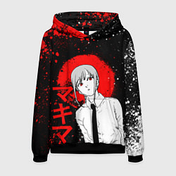 Толстовка-худи мужская Человек-бензопила - манга - Макима, цвет: 3D-черный