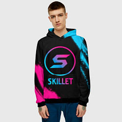 Толстовка-худи мужская Skillet - neon gradient, цвет: 3D-черный — фото 2