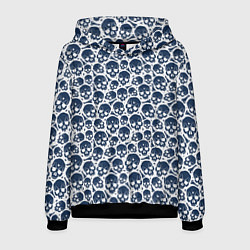 Толстовка-худи мужская Череп с пулевым отверстием, цвет: 3D-черный