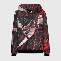 Толстовка-худи мужская Японская змея уроборос, цвет: 3D-черный