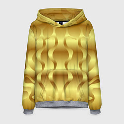 Толстовка-худи мужская Золото абстрактная графика, цвет: 3D-меланж