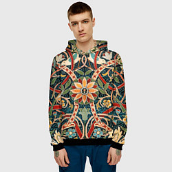 Толстовка-худи мужская Ковер с птицами, цвет: 3D-черный — фото 2