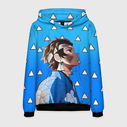 Толстовка-худи мужская Танджиро - Клинок - Экзамен, цвет: 3D-черный