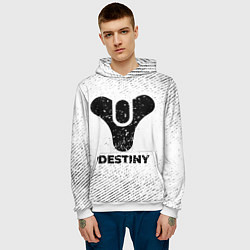 Толстовка-худи мужская Destiny с потертостями на светлом фоне, цвет: 3D-белый — фото 2