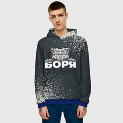 Толстовка-худи мужская Боря зубастый волк, цвет: 3D-синий — фото 2