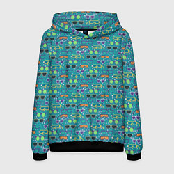 Толстовка-худи мужская Очки разноцветные поп арт, цвет: 3D-черный