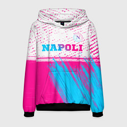 Толстовка-худи мужская Napoli neon gradient style: символ сверху, цвет: 3D-черный