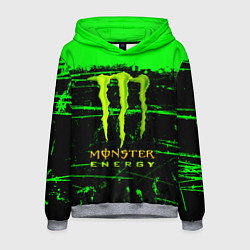 Толстовка-худи мужская Monster energy green neon, цвет: 3D-меланж