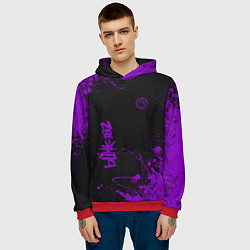 Толстовка-худи мужская Blink 182 фиолетовые брызги, цвет: 3D-красный — фото 2