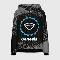 Толстовка-худи мужская Genesis в стиле Top Gear со следами шин на фоне, цвет: 3D-черный