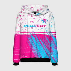 Мужская толстовка Peugeot neon gradient style: символ сверху