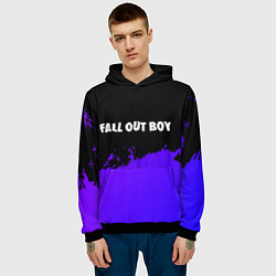 Толстовка-худи мужская Fall Out Boy purple grunge, цвет: 3D-черный — фото 2