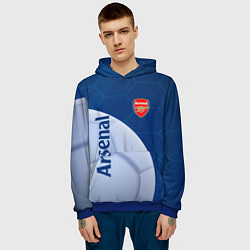 Толстовка-худи мужская Arsenal Мяч, цвет: 3D-синий — фото 2
