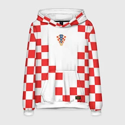 Толстовка-худи мужская Сборная Хорватии форма к чемпионату мира 2022, цвет: 3D-белый