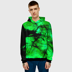 Толстовка-худи мужская Зеленый фантом, цвет: 3D-черный — фото 2