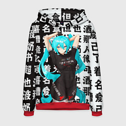 Толстовка-худи мужская Хацуне Мику в спортивном костюме, цвет: 3D-красный