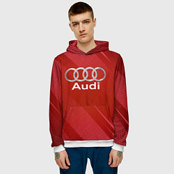Толстовка-худи мужская Audi abstraction, цвет: 3D-белый — фото 2