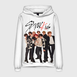 Толстовка-худи мужская Stray Kids white background, цвет: 3D-белый