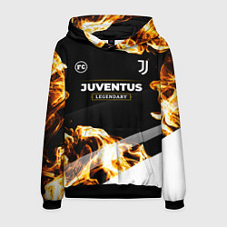 Толстовка-худи мужская Juventus legendary sport fire, цвет: 3D-черный