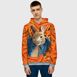 Толстовка-худи мужская Кролик Питер, цвет: 3D-меланж — фото 2