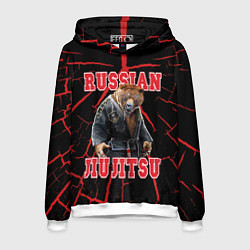 Толстовка-худи мужская Russian Jii Jitsu, цвет: 3D-белый