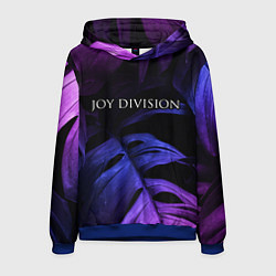 Толстовка-худи мужская Joy Division neon monstera, цвет: 3D-синий