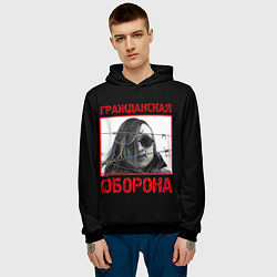 Толстовка-худи мужская Гражданская Оборона - Егор Летов, цвет: 3D-черный — фото 2