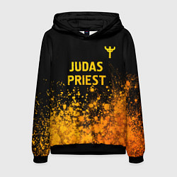 Толстовка-худи мужская Judas Priest - gold gradient: символ сверху, цвет: 3D-черный