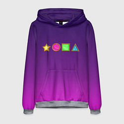 Толстовка-худи мужская Жопа геометрическими фигурами, цвет: 3D-меланж