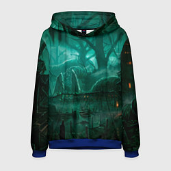 Толстовка-худи мужская Причал у болота, цвет: 3D-синий