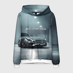 Толстовка-худи мужская Mercedes AMG - Motorsport, цвет: 3D-белый
