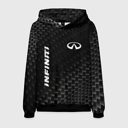 Толстовка-худи мужская Infiniti карбоновый фон, цвет: 3D-черный