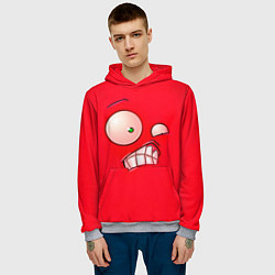 Толстовка-худи мужская Plants vs Zombies - Перчик, цвет: 3D-меланж — фото 2