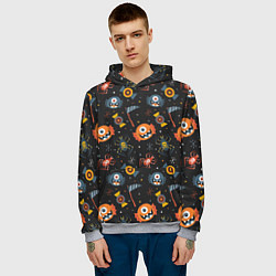 Толстовка-худи мужская HALLOWEEN ХЭЛЛУИН, цвет: 3D-меланж — фото 2