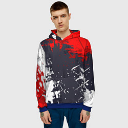 Толстовка-худи мужская Абстрактные брызги, цвет: 3D-синий — фото 2