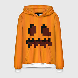 Толстовка-худи мужская Тыква - Майнкрафт - Хеллоуин, цвет: 3D-белый